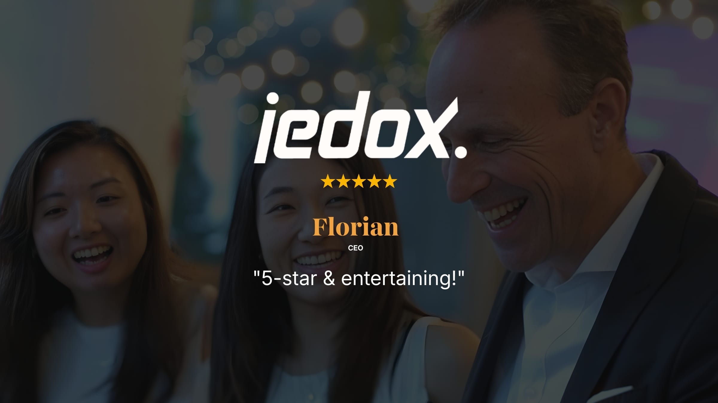5-star review from CEO of Jedox after a Wine Tasting experience with us