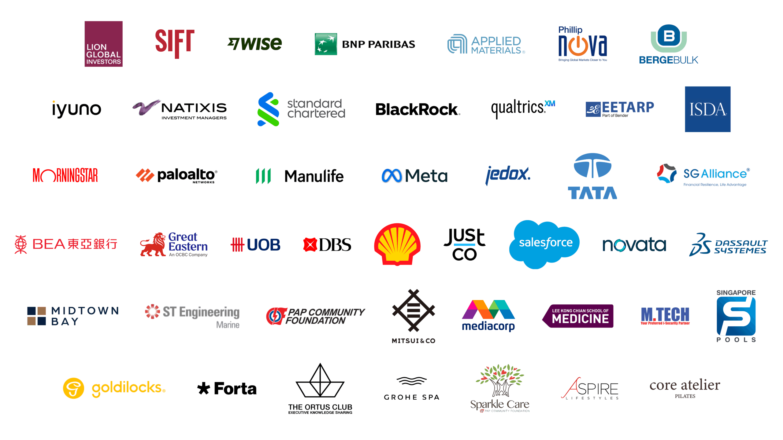 Logos of every company that tried our Wine Tasting session in Singapore